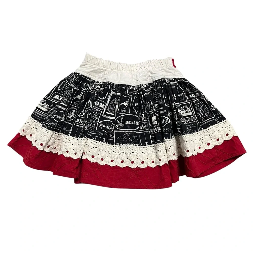Persnickety 2Y Black & Red Holiday Skirt with Bow